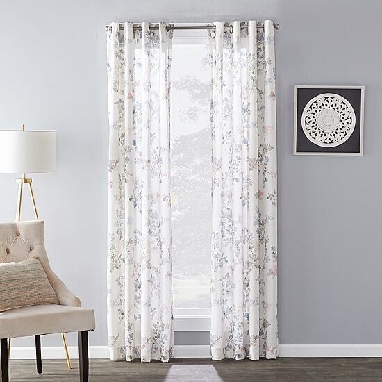 Sunsafe Refresh Floral Grommet Top Light-Filtering Single Curtain Panel