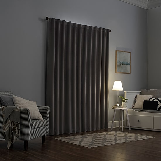 Sun Zero Amherst Velvet Thermal Extreme Back Tab Energy Saving 100% Blackout Single Curtain Panel