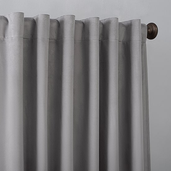 Sun Zero Amherst Velvet Thermal Extreme Back Tab Energy Saving 100% Blackout Single Curtain Panel