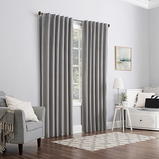 Sun Zero Amherst Velvet Thermal Extreme Back Tab Energy Saving 100% Blackout Single Curtain Panel