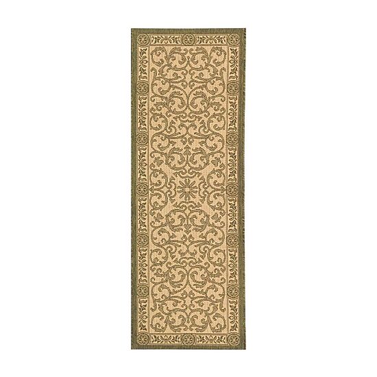 Safavieh Courtyard Collection Miah Floral Indoor/Outdoor Runner Rug