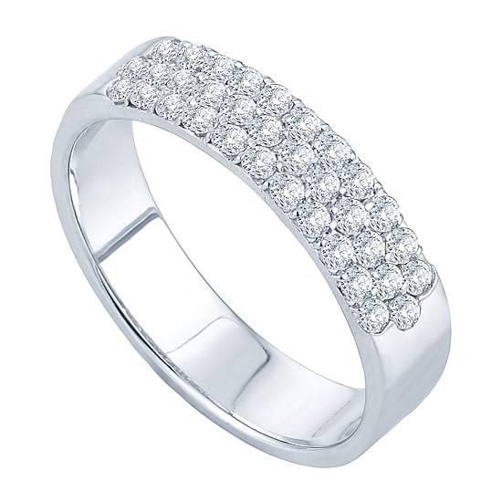 1/2 CT.T.W. Three-Row Natural Diamond Band