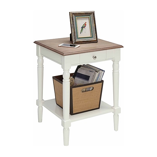 French Country 1 Drawer End Table with Shelf