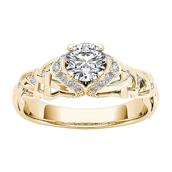 1/2 CT.T.W. Natural Round Diamond 14K Gold Engagement Ring