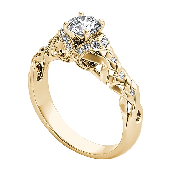 1/2 CT.T.W. Natural Round Diamond 14K Gold Engagement Ring