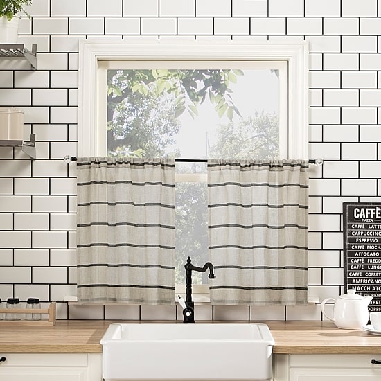 Clean Window Twill Stripe Anti-Dust 2-pc. Rod Pocket Window Tier