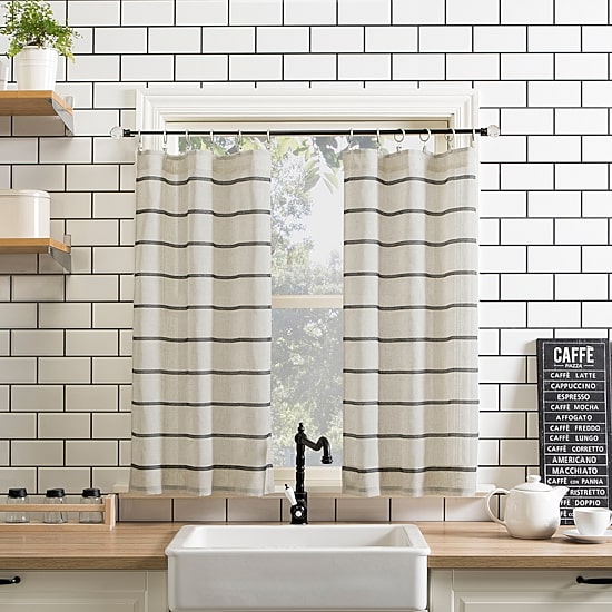 Clean Window Twill Stripe Anti-Dust 2-pc. Rod Pocket Window Tier