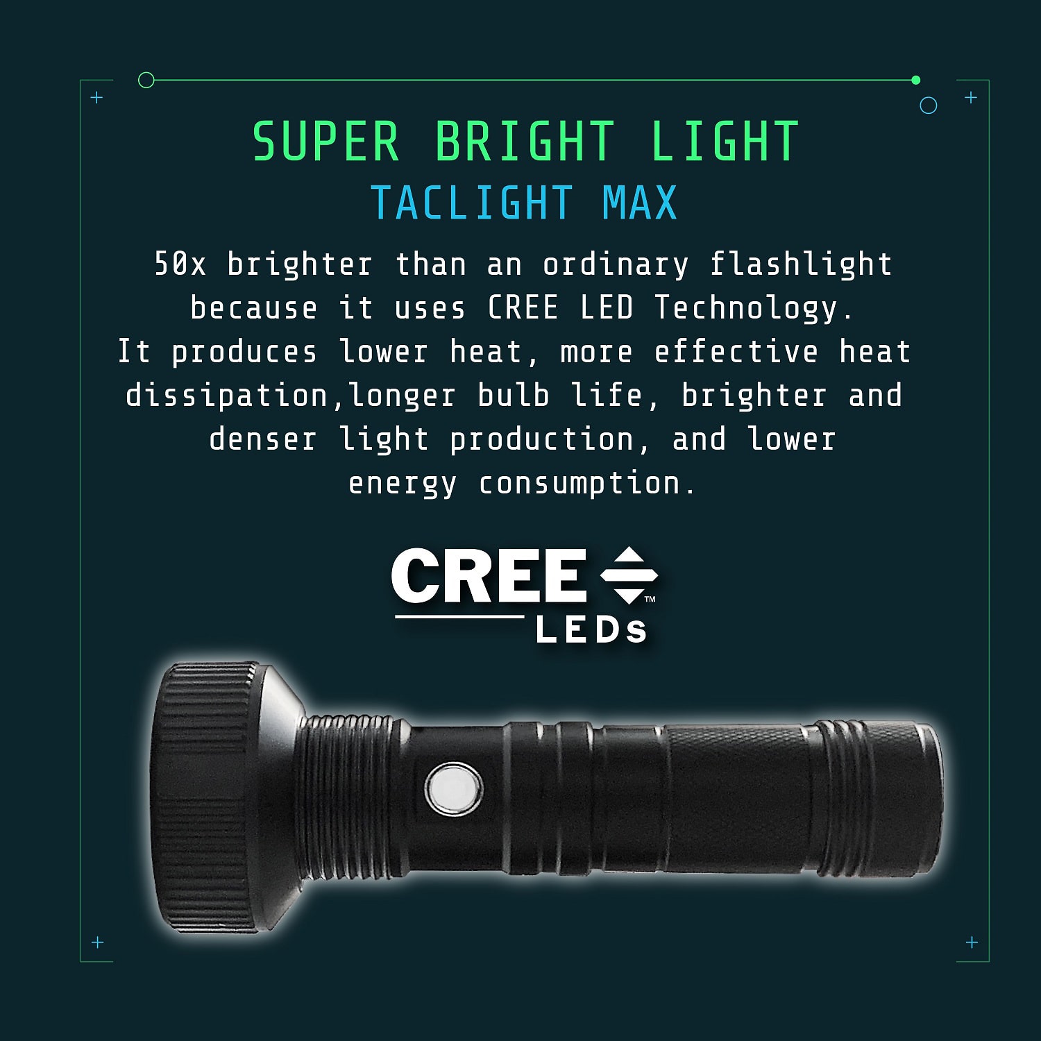 Bell + Howell Taclight Max Rechargeable Wide Beam Handheld Flashlight