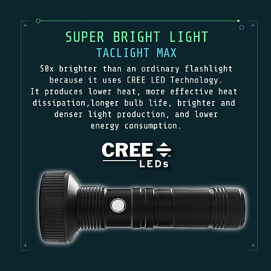 Bell + Howell Taclight Max Rechargeable Wide Beam Handheld Flashlight