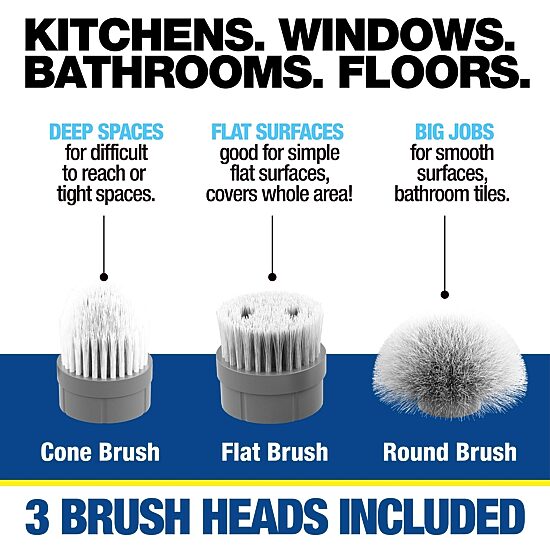 Bell + Howell Scrubtastic Rechargeable Multi Purpose Extendable Power Scrubber