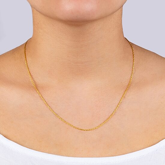 Silver Treasures Made In Italy Womens 14K Gold Over Silver 18 Inch Rope Chain Necklace