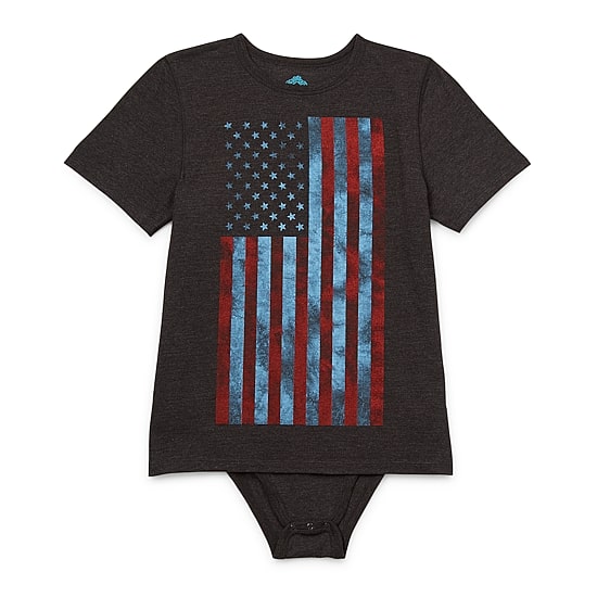 Thereabouts Little & Big Kid Boys Bodysuit Closure Easy-on + Easy-off Adaptive Crew Neck Short Sleeve Bodysuit