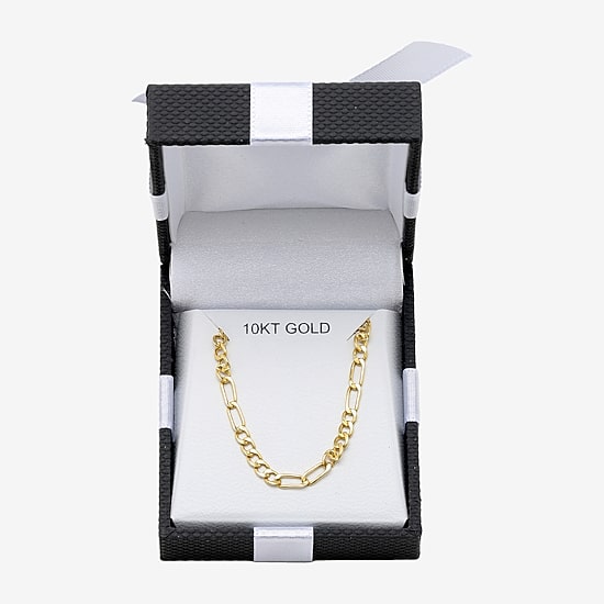 10K Yellow Gold 2.9mm 18" Hollow Figaro Chain