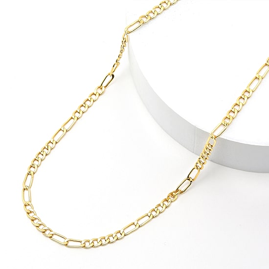 10K Yellow Gold 2.9mm 18" Hollow Figaro Chain