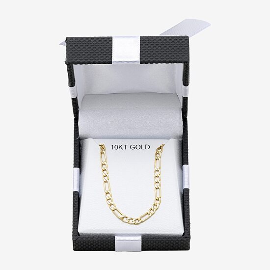 10K Yellow Gold 2.9mm 20-22" Semi-Solid Figaro Chain