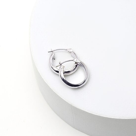 14K White Gold Hoop Earrings