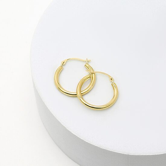 10K Gold 18mm Hoop Earrings