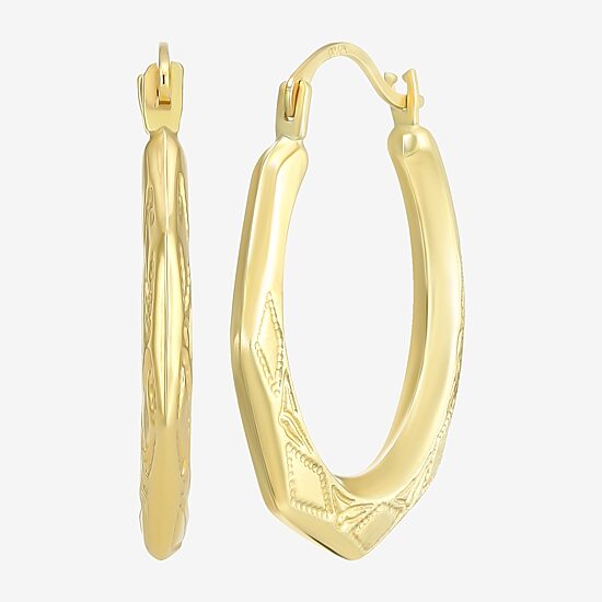 Womens 10K Gold 22.5mm Round Hoop Earrings