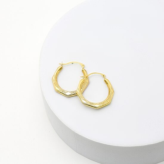 Womens 10K Gold 22.5mm Round Hoop Earrings