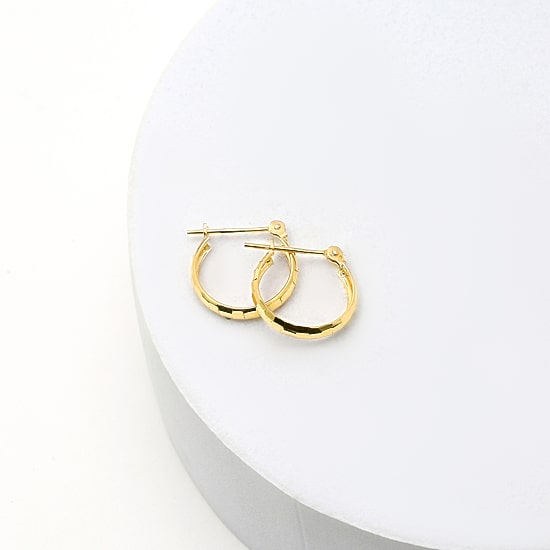 14K Gold Small Hoop Earrings 