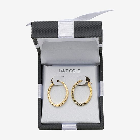 Diamond-Cut 14K Gold 18mm Hoop Earrings  