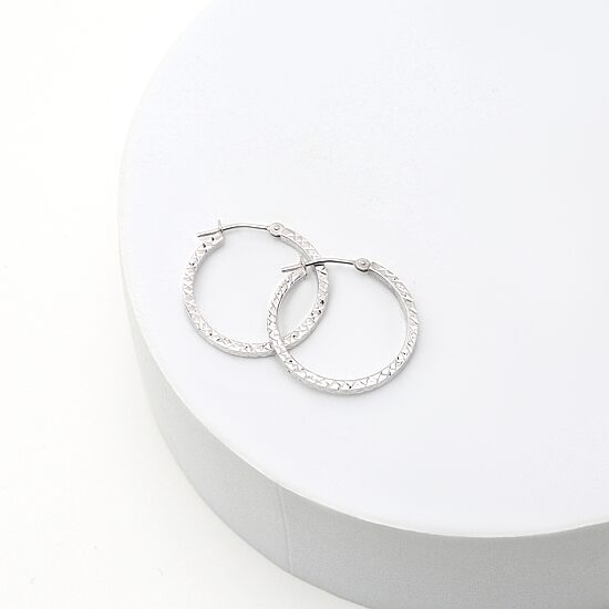 14K Gold Square-Cut Hoop Earrings