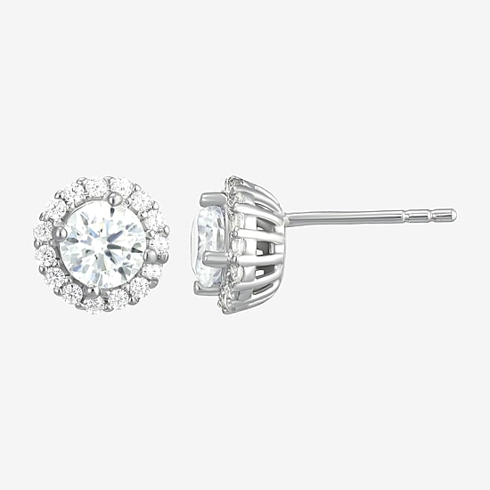 DiamonArt® 4 CT. T.W. White Cubic Zirconia Sterling Silver Round Earring Set