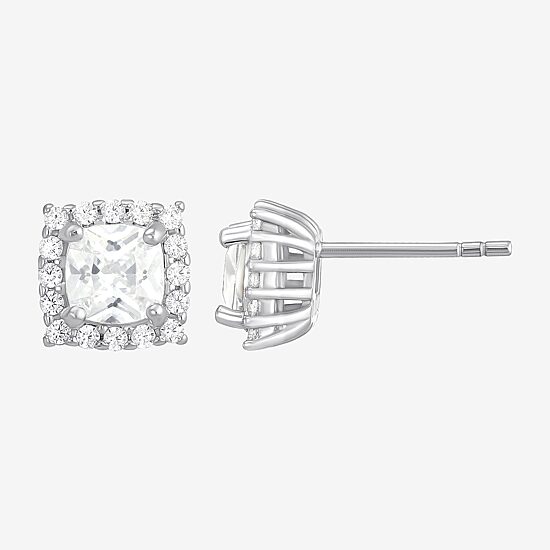 DiamonArt® 4 CT. T.W. White Cubic Zirconia Sterling Silver Round Earring Set