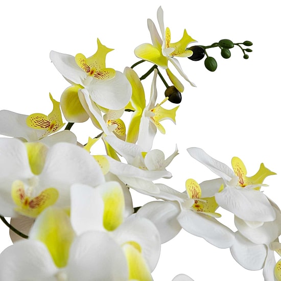 Nearly Natural 23in. White Phalaenopsis Orchid Floral Arrangement