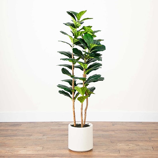 Nearly Natural 5ft. Green Fiddle Leaf Indoor Artificial Tree
