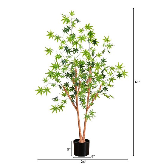 Nearly Natural 4ft. Green Maple Indoor Artificial Tree