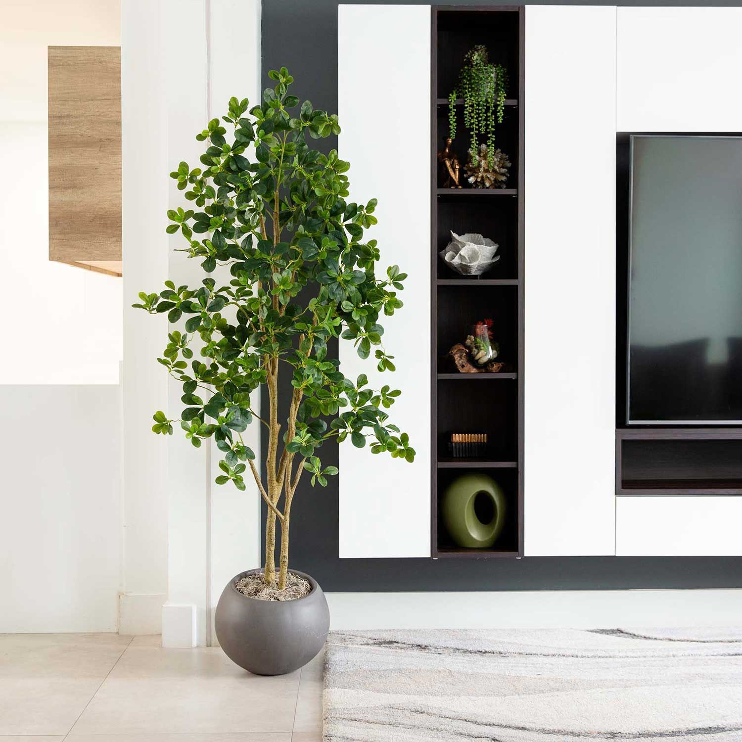 Nearly Natural 6ft. Green Black Olive Indoor Artificial Tree
