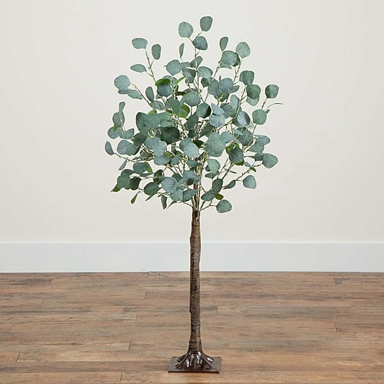 Nearly Natural 4ft. Green Lighted Eucalyptus Indoor Artificial Tree