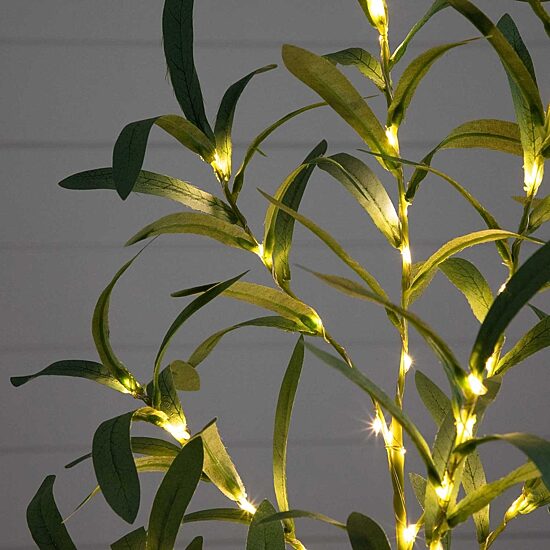 Nearly Natural 2ft. Green Lighted Olive Indoor Artificial Tree