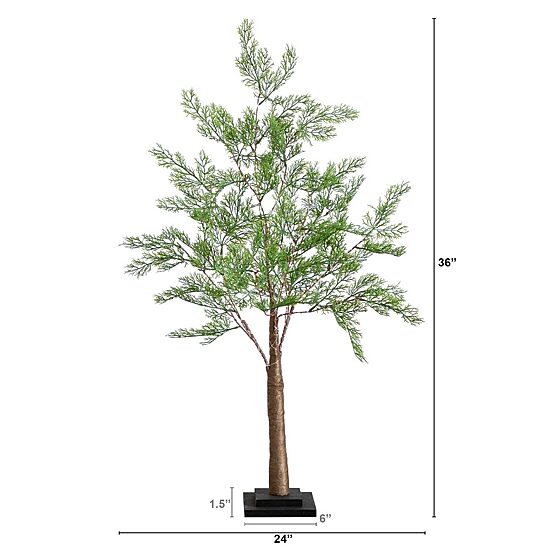 Nearly Natural 3ft. Green Lighted Cypress Indoor Artificial Tree
