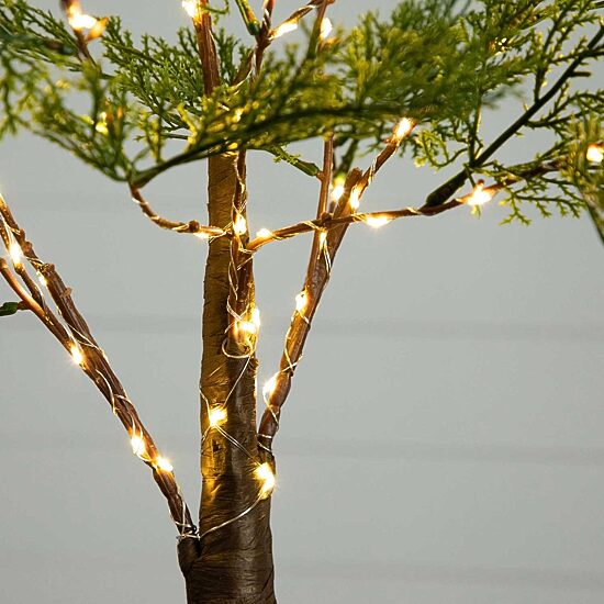 Nearly Natural 3ft. Green Lighted Cypress Indoor Artificial Tree