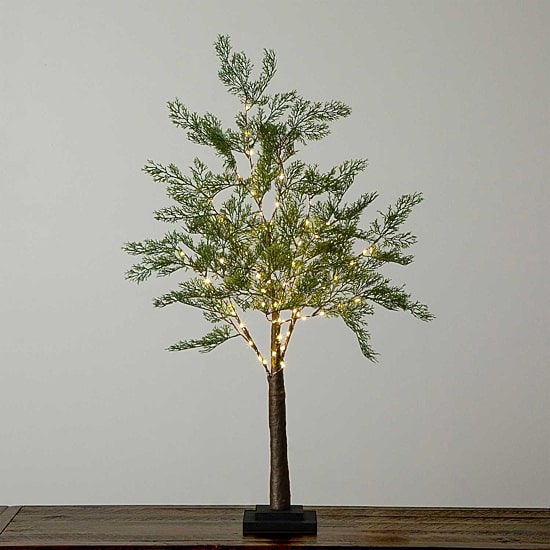 Nearly Natural 3ft. Green Lighted Cypress Indoor Artificial Tree