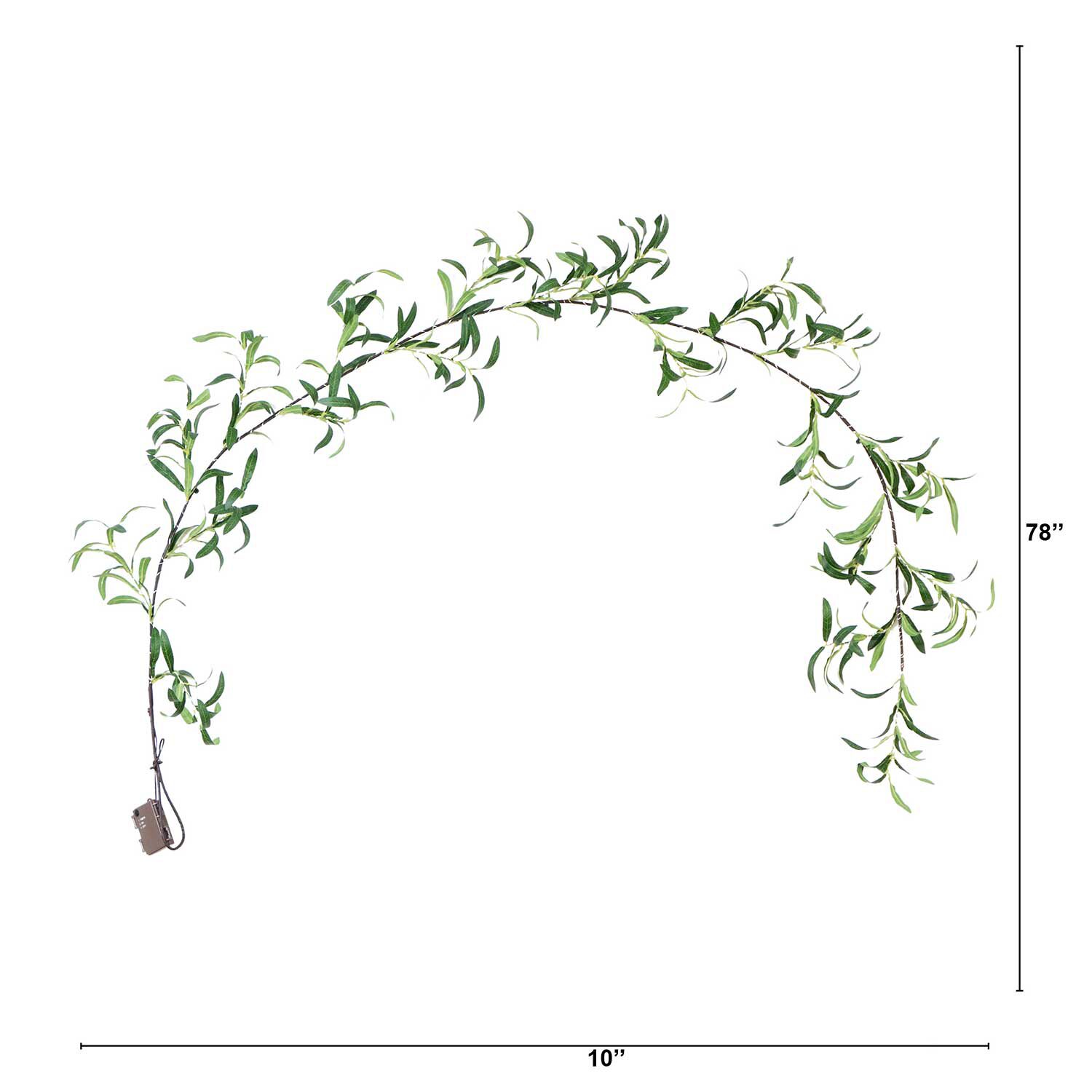 Nearly Natural 6.5ft. Green Lighted Olive Indoor Garland