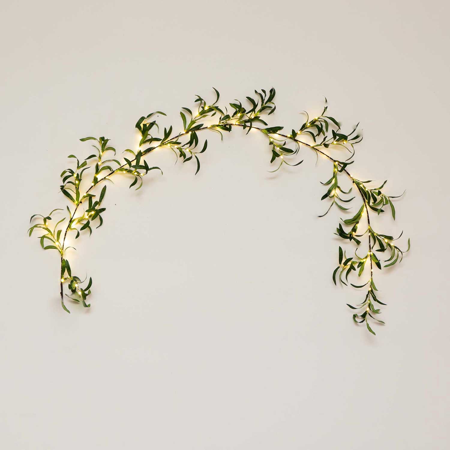 Nearly Natural 6.5ft. Green Lighted Olive Indoor Garland