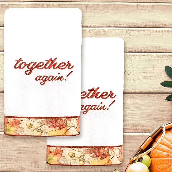 Linum Home Textiles Thanksgiving Together Again 2-pc. Hand Towel