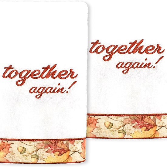 Linum Home Textiles Thanksgiving Together Again 2-pc. Hand Towel