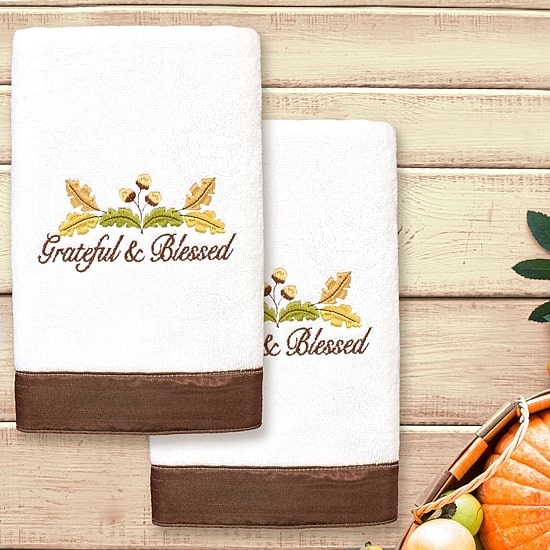 Linum Home Textiles Blessed Embroidered 2-pc. Hand Towel