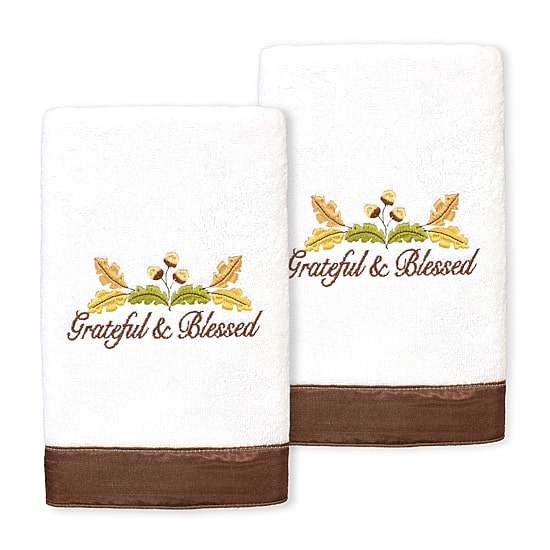 Linum Home Textiles Blessed Embroidered 2-pc. Hand Towel