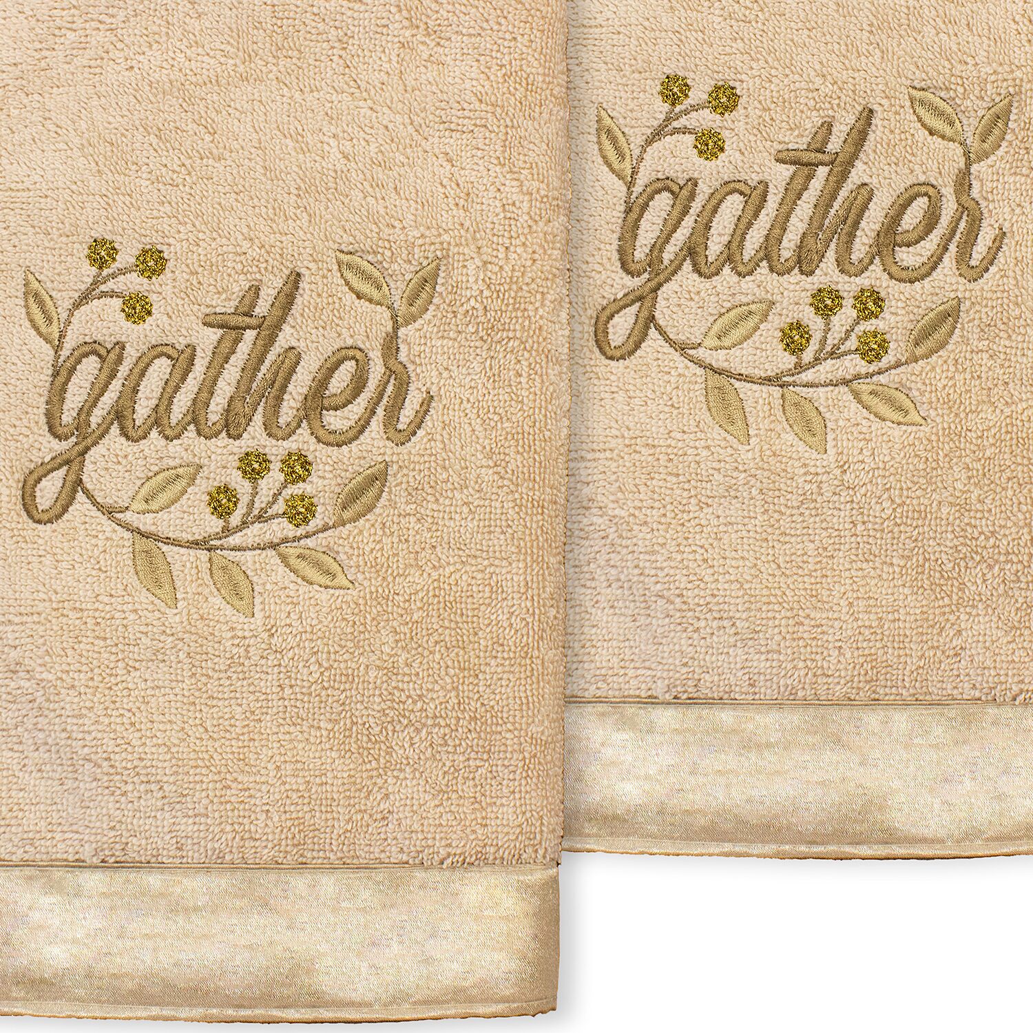 Linum Home Textiles Gather Embroidered 2-pc. Hand Towel