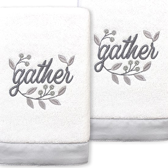 Linum Home Textiles Gather Embroidered 2-pc. Hand Towel