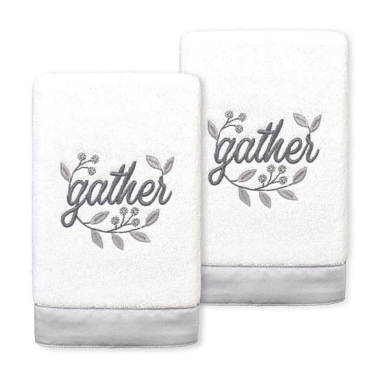 Linum Home Textiles Gather Embroidered 2-pc. Hand Towel