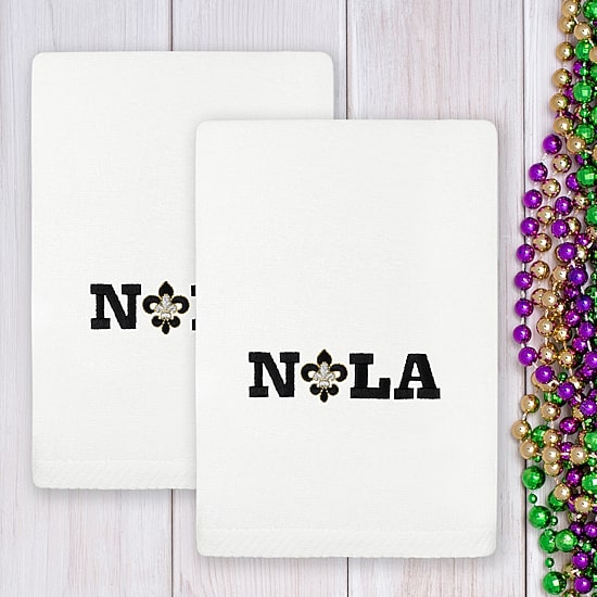 Linum Home Textiles Mardi Gras Nola Embroidered 2-pc. Hand Towel