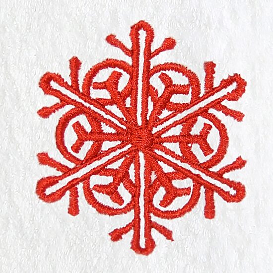 Linum Home Textiles Red Snow Flake 2-pc. Hand Towel
