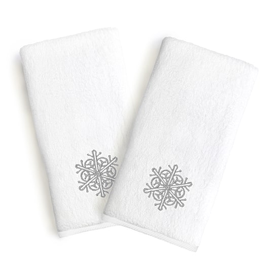 Linum Home Textiles Grey Snow Flake 2-pc. Hand Towel