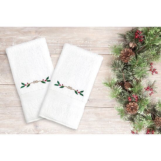 Linum Home Textiles Holly Border 2-pc. Hand Towel